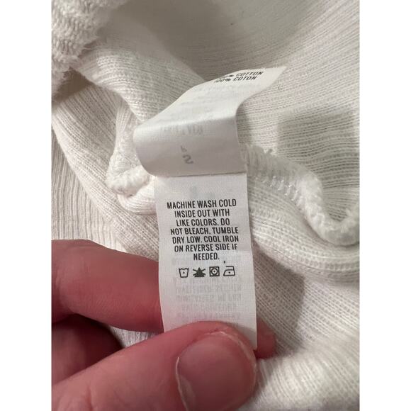 Aerie Sweater Mens Small Long Sleeve Crewneck Ribbed Knit‎ Cotton Pullover Cream - Picture 7 of 14